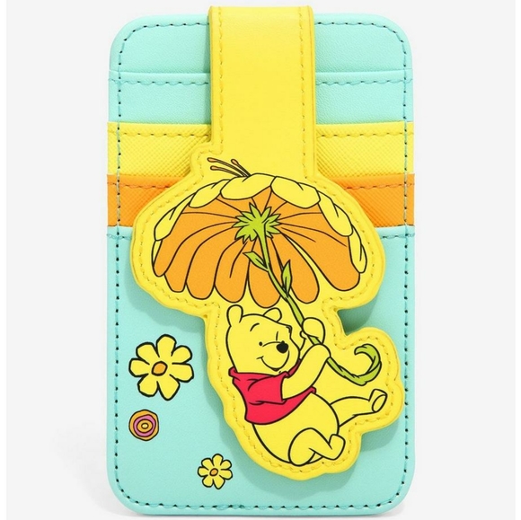 NWT Loungefly Winnie the Pooh embroidered floral backpack and cardholder - Picture 7 of 16